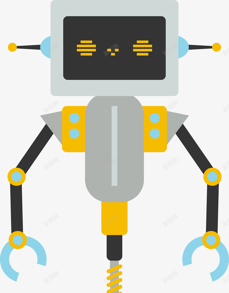 扁平化网络科技机器人人物矢量图ai免抠素材_新图网 https://ixintu.com 卡通机器人 可爱机器人 扁平化 科技机器人 网络科技 萌 高科技 矢量图