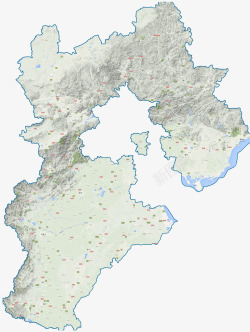 石灰色河北地图素材