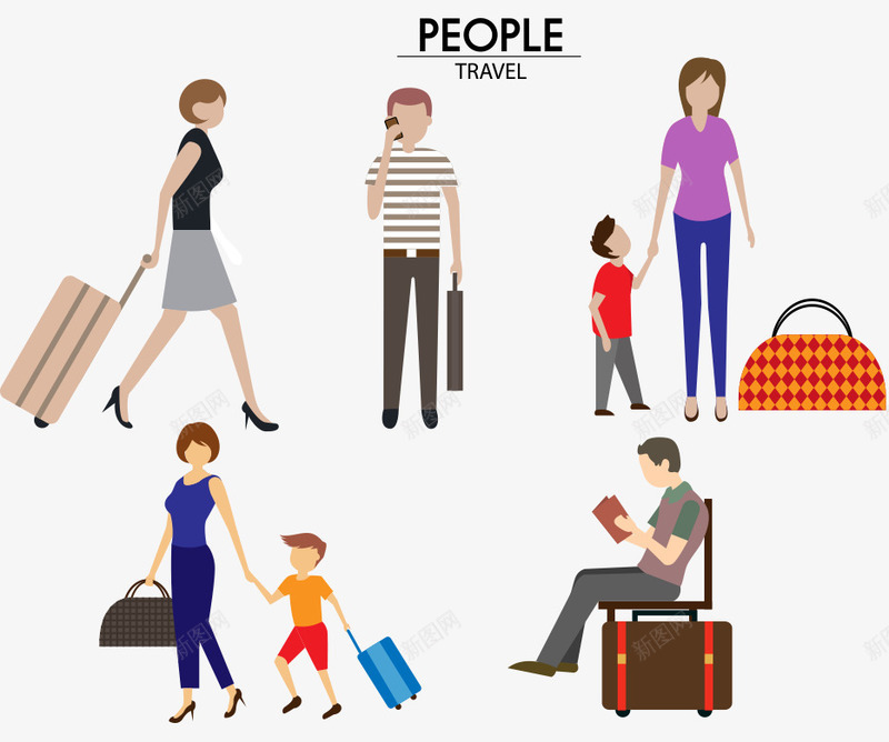 旅游人物矢量图ai免抠素材_新图网 https://ixintu.com 人物矢量素材 扁平化 效果图 旅游 浜虹墿鐭噺绱犳潗 璁捐 艺术 设计 鎵佸钩鍖 鏁堟灉鍥 鏃呮父 鑹烘湳 矢量图