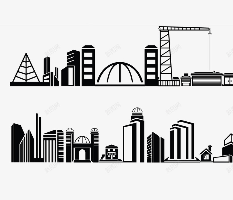 城市街道剪影png免抠素材_新图网 https://ixintu.com 剪影 城市 建筑 都市