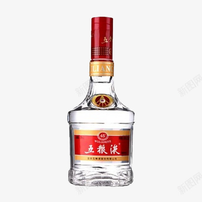 五粮液白酒png免抠素材_新图网 https://ixintu.com 五粮液 产品实物 四川高度白酒 普五水晶瓶