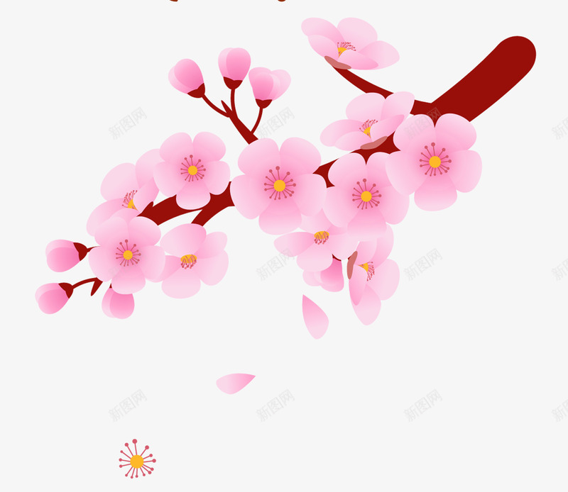 卡通花朵png免抠素材_新图网 https://ixintu.com 卡通画 植物 粉色的花 花
