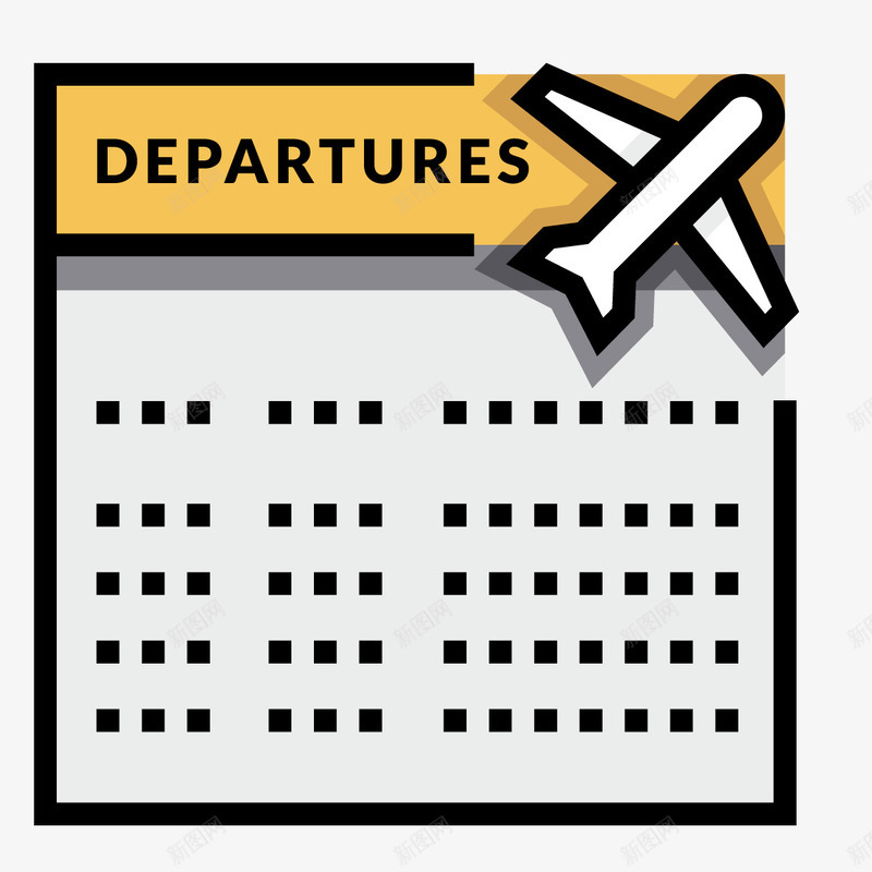 航班信息矢量图ai免抠素材_新图网 https://ixintu.com 乘客 工具 平面 方形 旅行 航班 飞机 矢量图