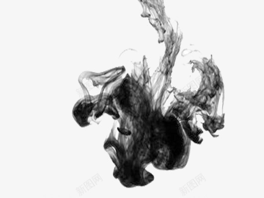 散尽的墨花png免抠素材_新图网 https://ixintu.com 墨水 水墨画 黑色