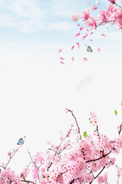 春季浪漫樱花装饰边框素材