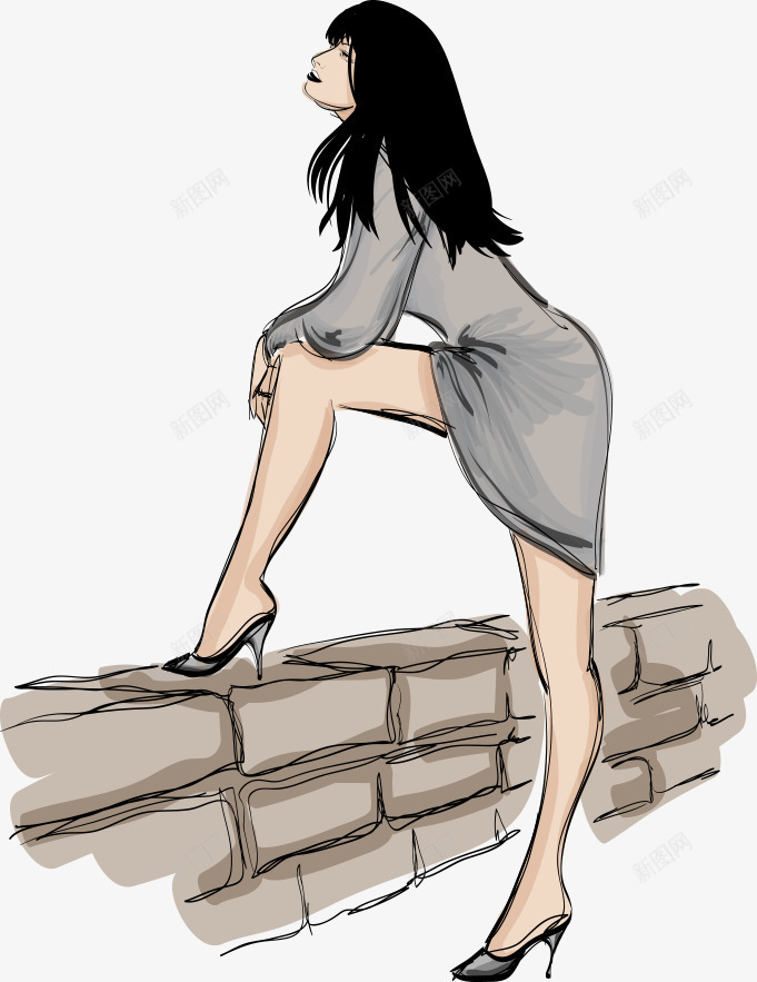 性感美女插画矢量图ai免抠素材_新图网 https://ixintu.com 人物 人物插画 卡通人物 性感美女 性感美女插画 矢量人物 美女 矢量图