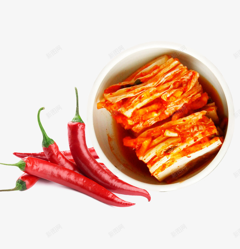 韩国辣泡菜图png免抠素材_新图网 https://ixintu.com 泡菜 辣椒 韩国 食品 食材