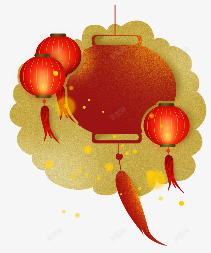春节灯笼元素psd免抠素材_新图网 https://ixintu.com 元宵 元素 春节 灯笼