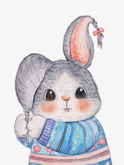 兔子元素手绘可爱小兔子高清图片