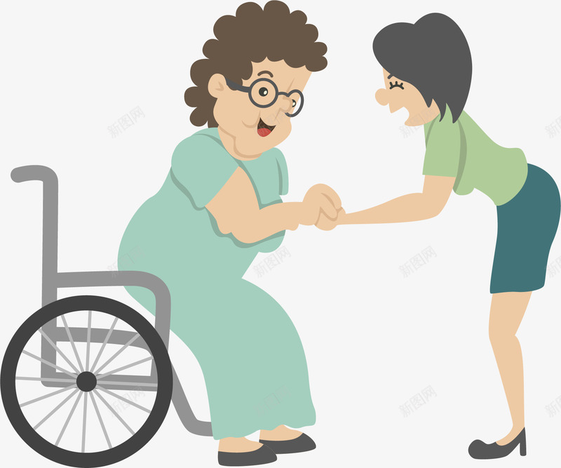 卡通轮椅老人人物插画png免抠素材_新图网 https://ixintu.com 公益 医疗 坐轮椅的老人 康复 截肢 拐杖 插图 插画 断臂 治疗 爱心 老人 行走 轮椅