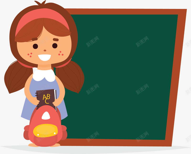 开学季上学孩子黑板矢量图ai免抠素材_新图网 https://ixintu.com 上学孩子 卡通学生 开学 开学季 矢量png 黑板 矢量图