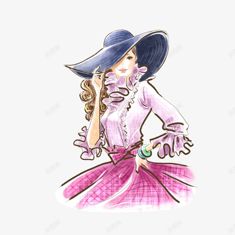 唯美的手绘图像少女png免抠素材_新图网 https://ixintu.com 唯美 少女 手绘 绘图
