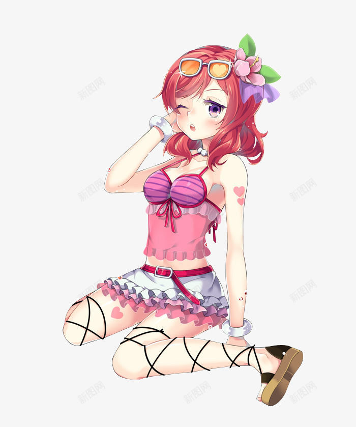 穿着泳装的卡通可爱少女png免抠素材_新图网 https://ixintu.com 卡通 可爱 少女 泳装 穿着