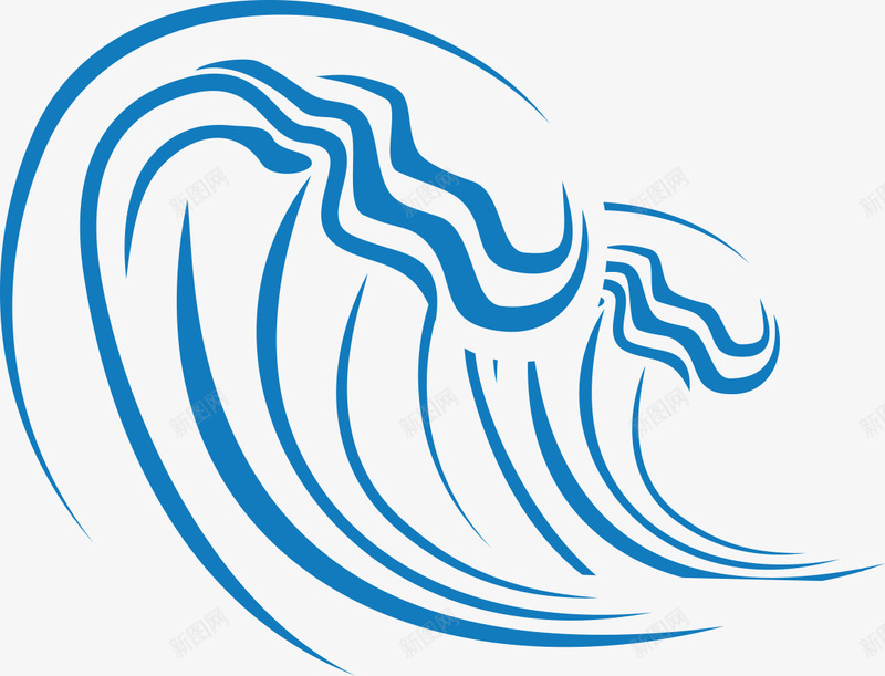 浪花png免抠素材_新图网 https://ixintu.com 中国风 大海水浪花 蓝色水波纹