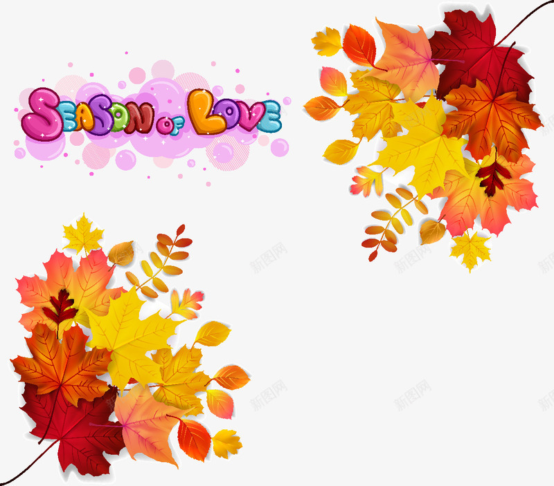 秋天枫叶红叶png免抠素材_新图网 https://ixintu.com love season 枫叶 秋天 红叶 艺术字