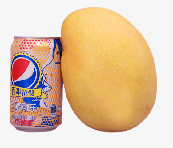 百事可乐芒果味png免抠素材_新图网 https://ixintu.com png图片 png图片素材 产品实物 免费png素材 新包装 爱心芒果 金黄芒果