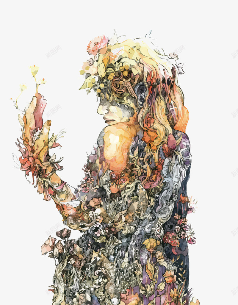 手绘森林少女插画矢量图eps免抠素材_新图网 https://ixintu.com PNG PNG图片 PNG图片素材 PNG素材 PNG素材免费 PNG素材免费下载 少女 手绘 插画 树 森林 矢量图