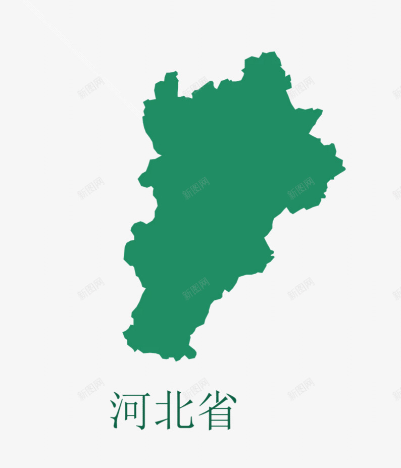 绿色河北省版块图标png_新图网 https://ixintu.com PNG素材 河北省 版块 绿色