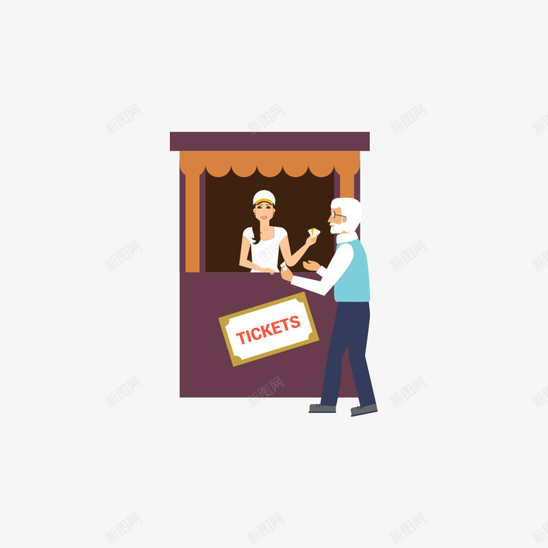 买票的老人矢量图ai免抠素材_新图网 https://ixintu.com 买票 手绘 老人 矢量图