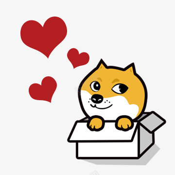 卡通小狗红色爱心png免抠素材_新图网 https://ixintu.com 卡通 爱心 红色
