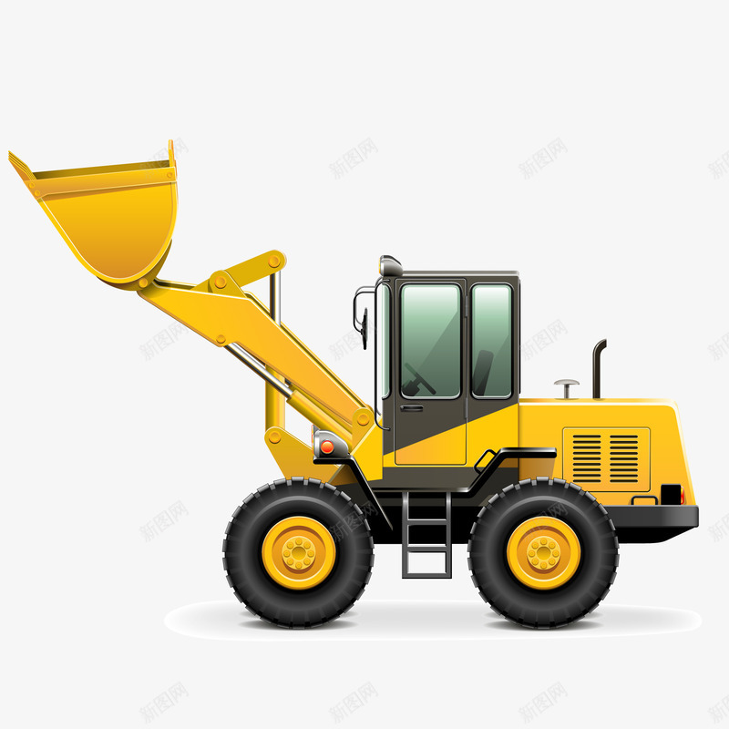卡通挖掘机车辆矢量图ai免抠素材_新图网 https://ixintu.com 卡通 工具车 工地 挖掘机 车辆设计 黄色 矢量图