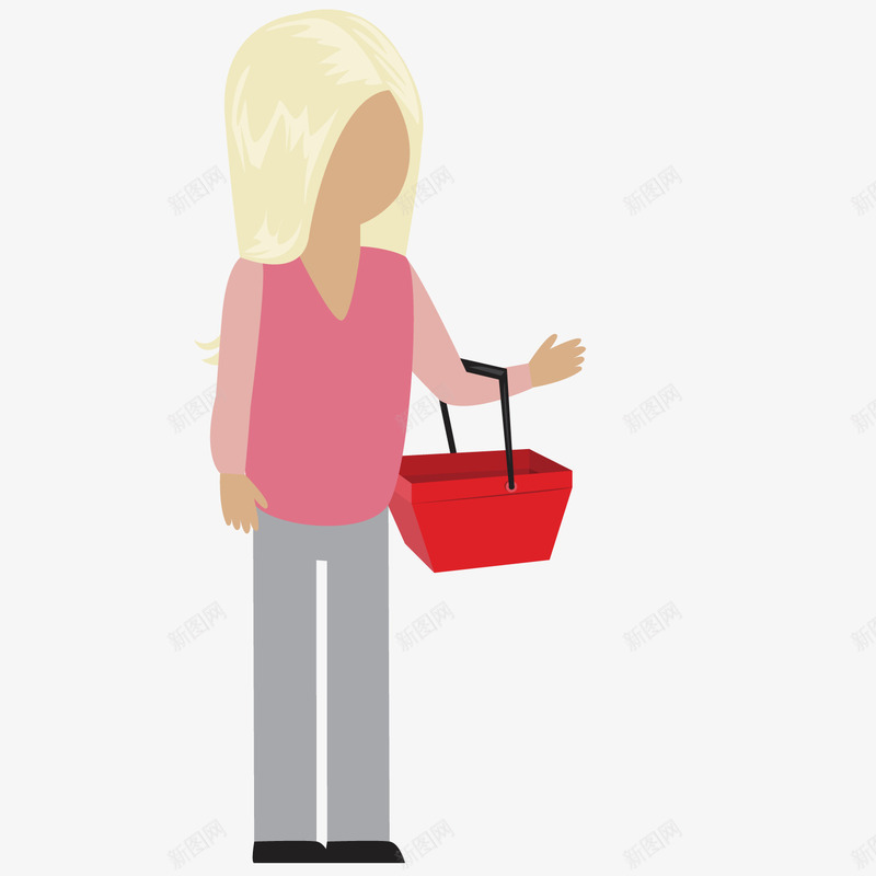 拿着篮子的老妇人png免抠素材_新图网 https://ixintu.com 卡通 篮子 老人