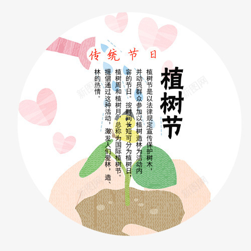 白色少女装饰植树节圆形标签png免抠素材_新图网 https://ixintu.com 创意 唯美植树节设计 圆形标签 时尚植树节装饰 植树 简约植树节