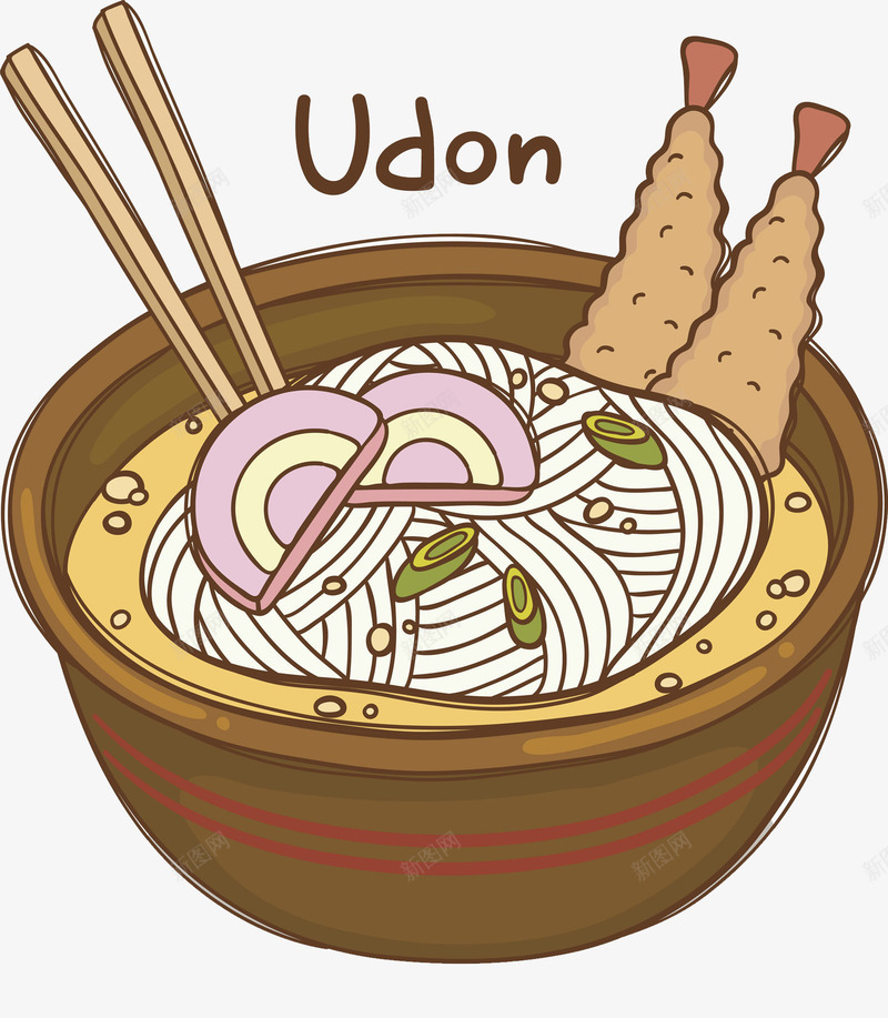 手绘日式乌龙乌东面png免抠素材_新图网 https://ixintu.com 乌龙茶 健康生活 养生茶 桂花乌龙 桂花花茶 茶具茶杯 茶叶茶包