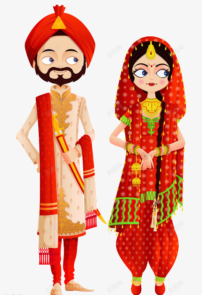 印度婚礼png免抠素材_新图网 https://ixintu.com 出嫁 印度人 印度新娘 印度新郎 结婚