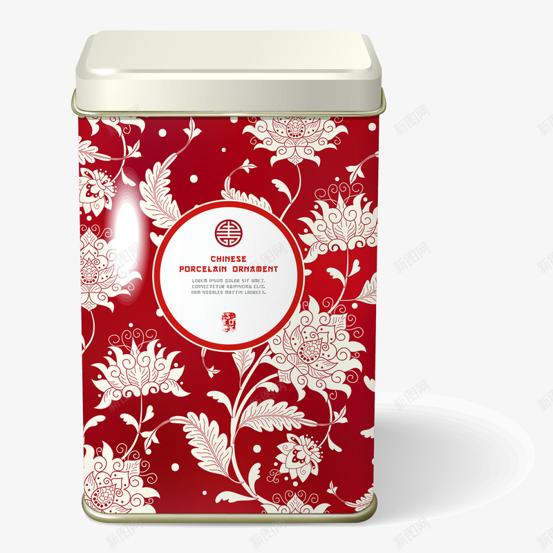 方形铁罐装花茶矢量图ai免抠素材_新图网 https://ixintu.com 包装盒 礼品盒 花纹底纹 花茶盒 铁罐装 矢量图