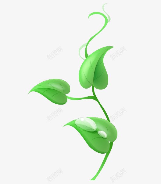 卡通手绘绿色植物叶子png免抠素材_新图网 https://ixintu.com 卡通手绘植物 手绘叶子 绿色叶子 绿色花纹 绿色花草