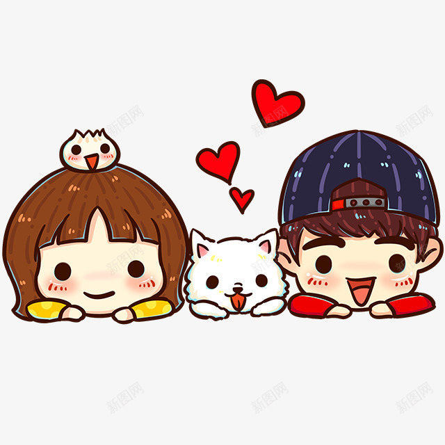 萌版情侣小猫咪png免抠素材_新图网 https://ixintu.com 小猫咪 情侣 萌版