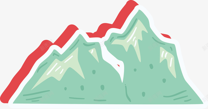 卡通绿色小山图标png_新图网 https://ixintu.com 卡通高山 图标 山 山体 山峰 山脉 高山