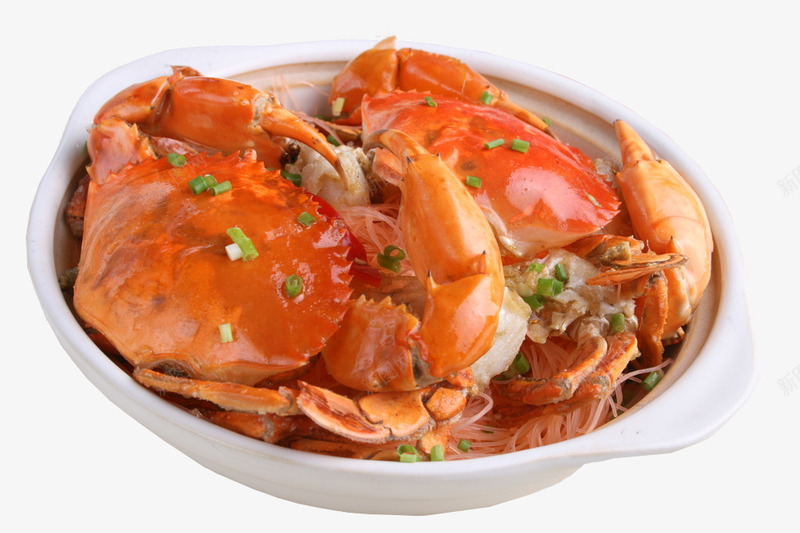 肉蟹煲粉丝煲png免抠素材_新图网 https://ixintu.com 大闸蟹 粉丝煲 肉蟹煲 葱花