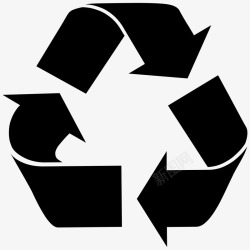 汇聚回收循环三箭头图图标高清图片