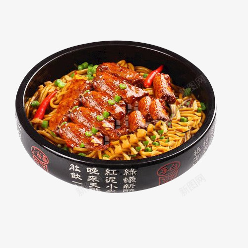 高档品牌红烧排骨面png免抠素材_新图网 https://ixintu.com 排骨 红烧口味 红烧排骨面 细面条 面条 风味小吃 高档面条
