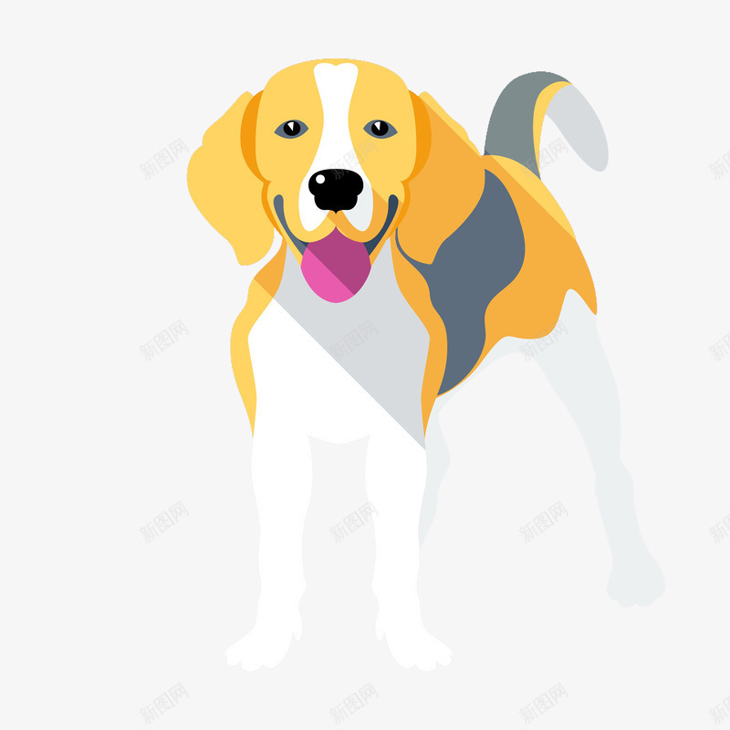 白黄色的拉布拉多犬png免抠素材_新图网 https://ixintu.com 创意 卡通 商务 小狗 手绘 拉布拉多犬 白黄色 简约
