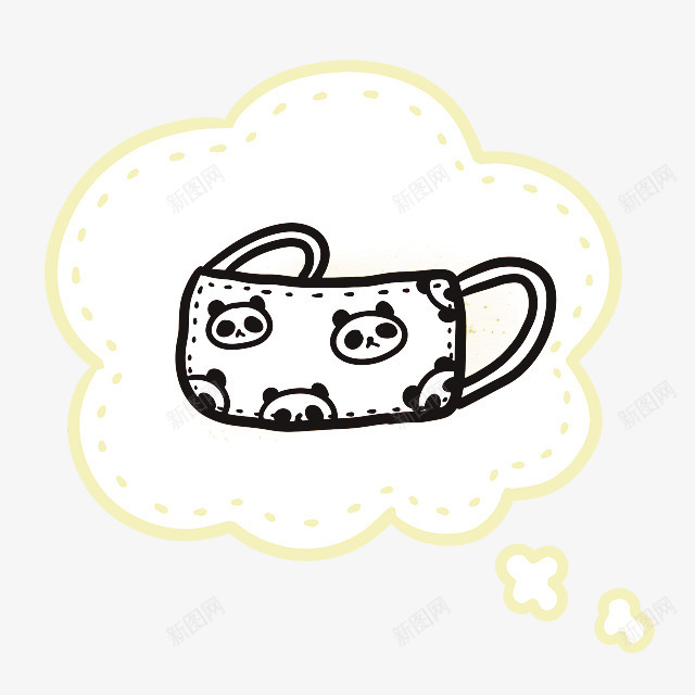 卡通黑色口罩png免抠素材_新图网 https://ixintu.com 卡通 卡通口罩 口罩 黑色
