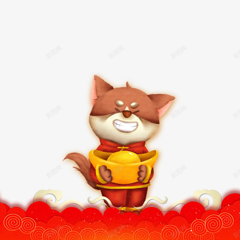 卡通小狗png免抠素材_新图网 https://ixintu.com 2018年 2018年狗年 元宝 动物 卡通小狗 可爱 喜庆 团聚 春节 狗年 狗年大吉 祝福 装饰