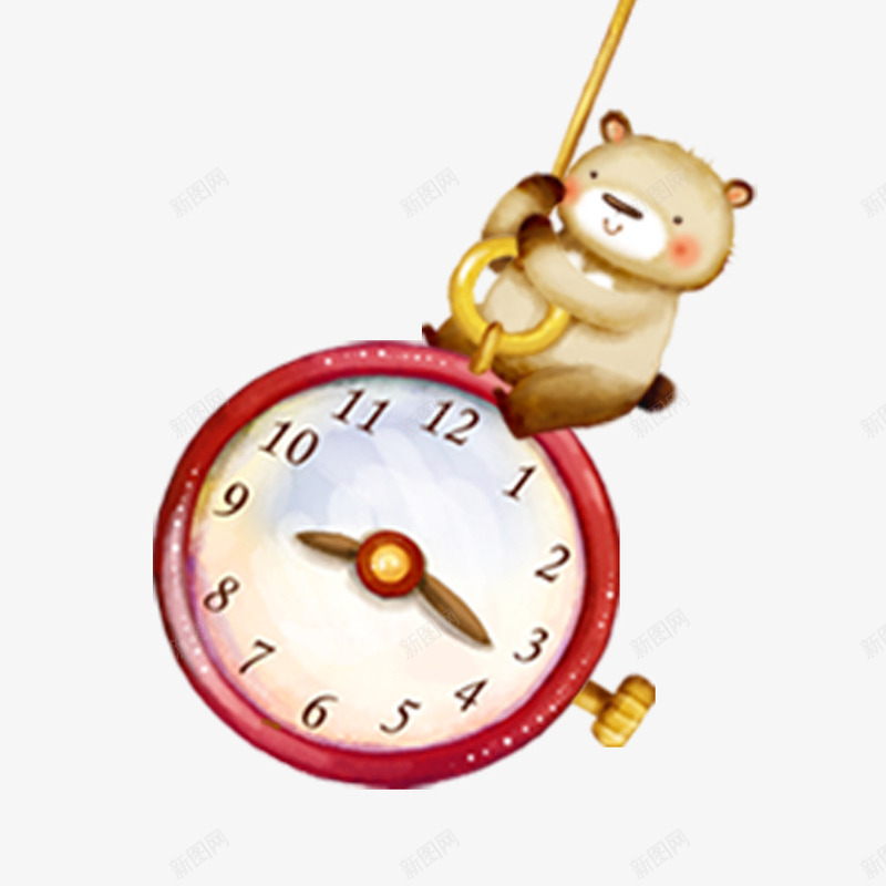 钟表png免抠素材_新图网 https://ixintu.com 卡通 卡通小熊 可爱小熊 小熊 挂钟 指针 时钟 时间 钟表