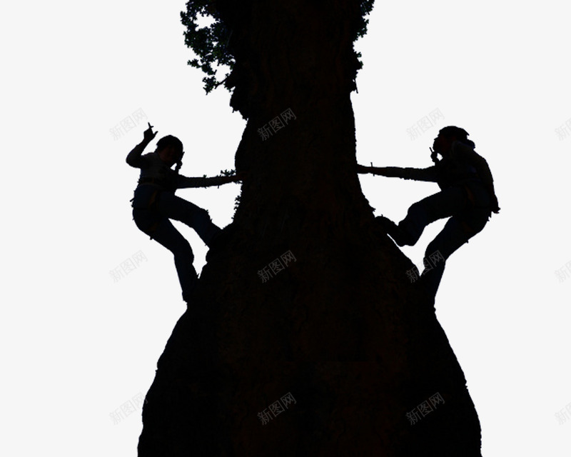 对称情侣登山剪影png免抠素材_新图网 https://ixintu.com 努力 恩爱 情侣 登山剪影