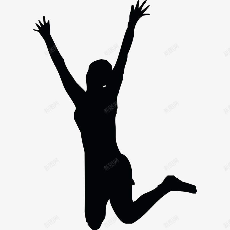 跳跃的女生png免抠素材_新图网 https://ixintu.com 女生 生命在于运动 跳跃 运动 黑色