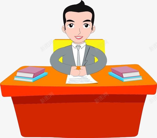 职场成功人士端正的办公png免抠素材_新图网 https://ixintu.com 上班 办公桌 卡通手绘 商务人士 男人 男人vip 老板 职场男 西装革履