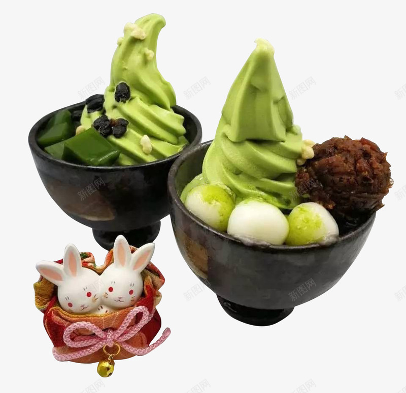 两碗抹茶冰淇淋png免抠素材_新图网 https://ixintu.com 两碗 冰淇淋 宇治抹茶 抹茶制品 抹茶粉 美食