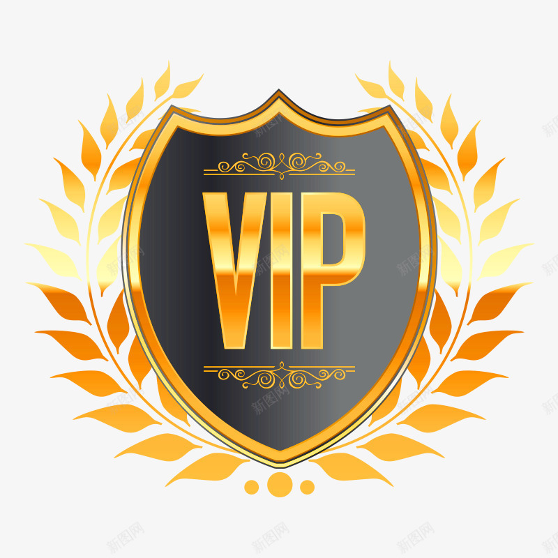 卡通高档VIP标签装饰广告png免抠素材_新图网 https://ixintu.com VIP艺术字 会员标签 创意VIP花纹装饰 淘宝天猫VIP 淘宝天猫VIP模板 金色VIP标签 高档会员标签