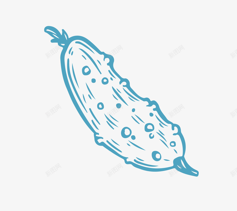 卡通线稿蓝色苦瓜矢量图eps免抠素材_新图网 https://ixintu.com 卡通苦瓜 矢量图 矢量苦瓜 素描苦瓜 线稿苦瓜 苦瓜 苦瓜png 苦瓜图案 蓝色苦瓜