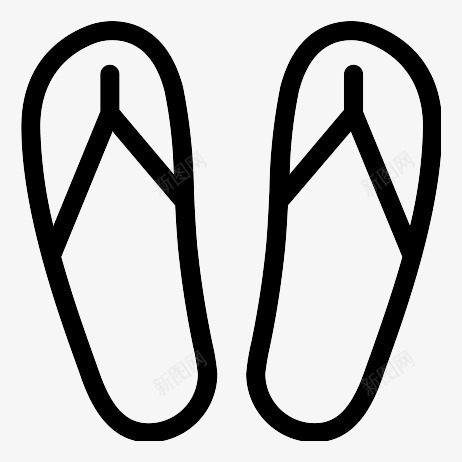 线描人字拖鞋png免抠素材_新图网 https://ixintu.com 人字拖 夏天 拖鞋 线描