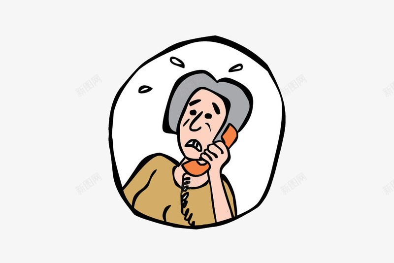 父母的思念png免抠素材_新图网 https://ixintu.com 亲人 卡通 电话 老人