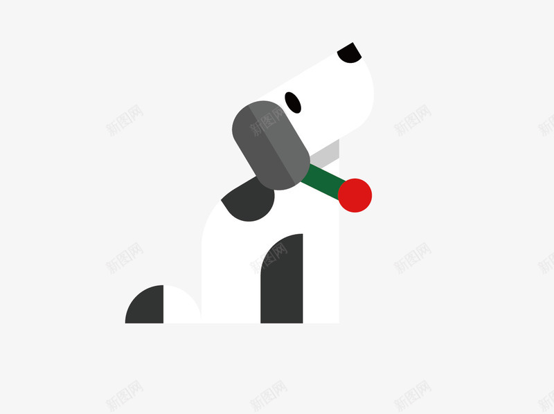 萌萌的小奶狗矢量图ai免抠素材_新图网 https://ixintu.com 宠物 小狗 狗 矢量狗 矢量图