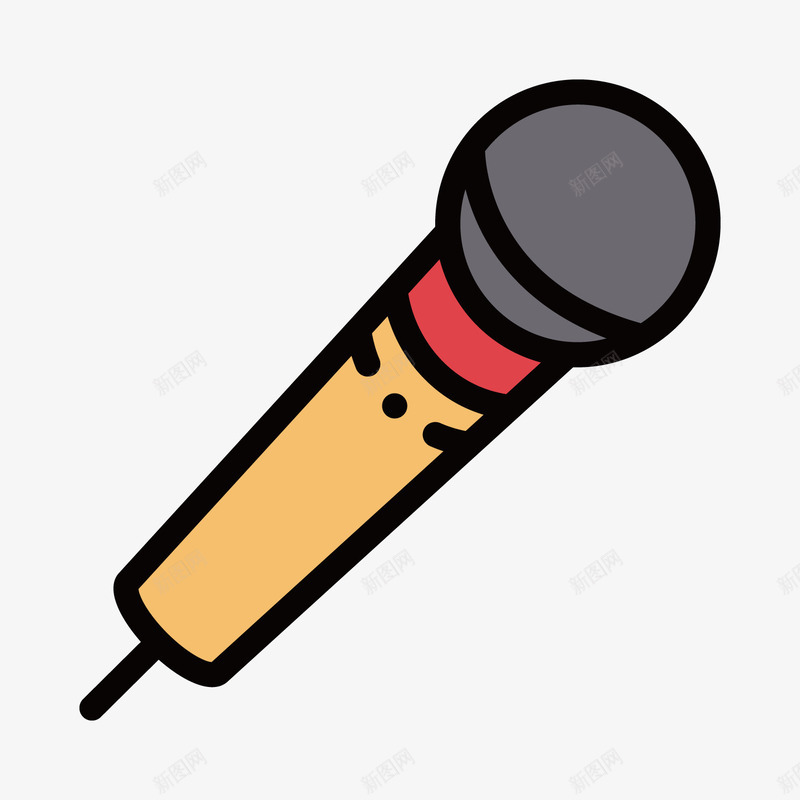 扁平化话筒图标png_新图网 https://ixintu.com UI图标 h5图标 扁平化 扁平化UI 游戏UI 界面UI 网页UI 话筒